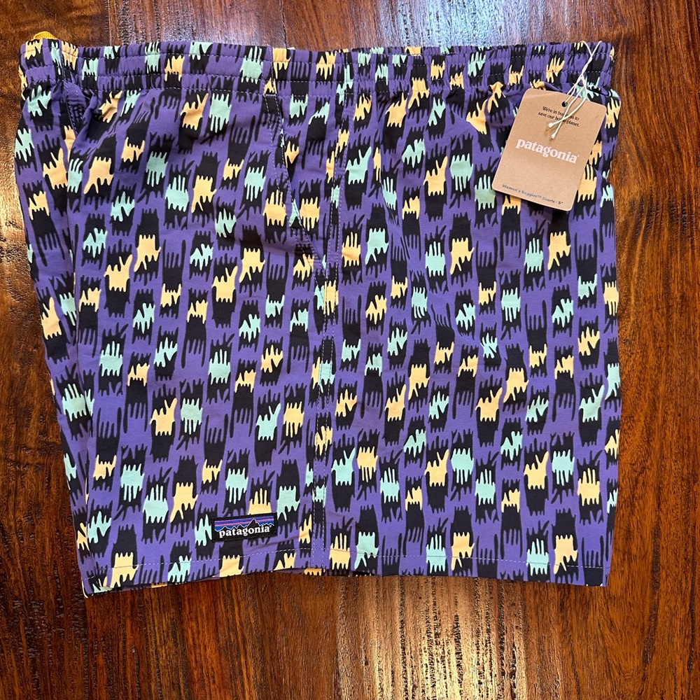 NWT! Patagonia Women's 5” Baggies Shorts Intrtwnd Hnds/Perennial Purple 🌺🛍️ - Picture 4 of 8
